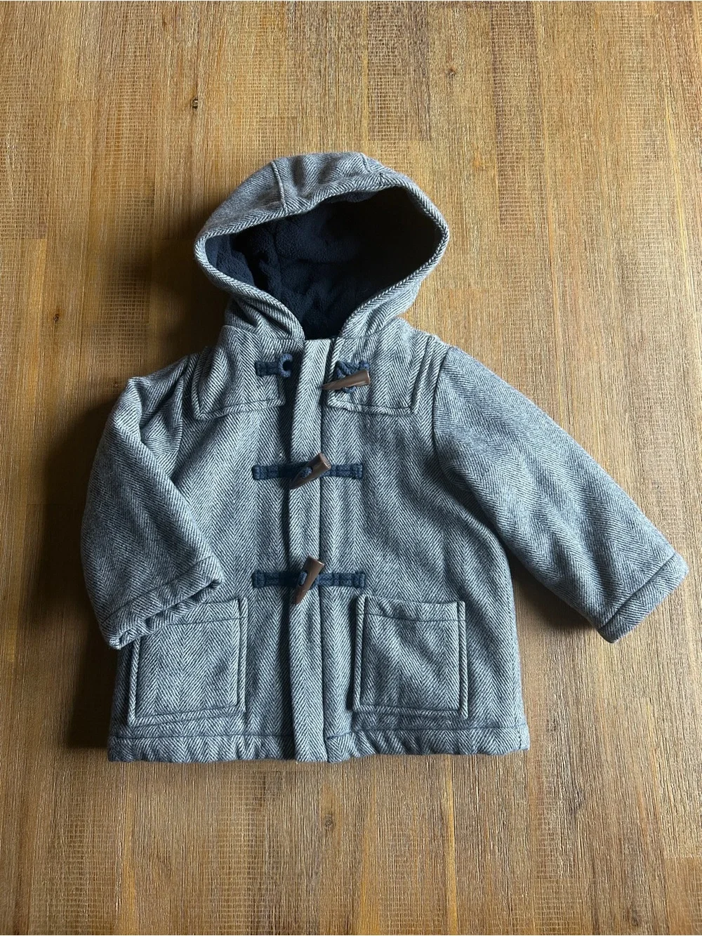 Baby Gap Herringbone Wool Toggle Coat, 18-24M, EUC